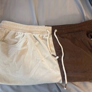 Men Two-Tone Corduroy Pants